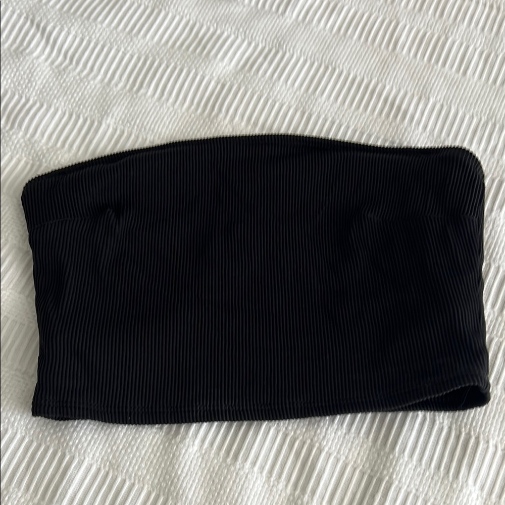 Aerie Black Ribbed Bikini Top